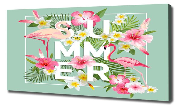 Print pe canvas Sărbătorile și flamingo