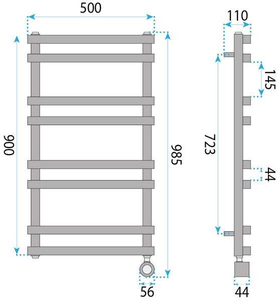 Radiator electric REA NORI 90x50 Grey