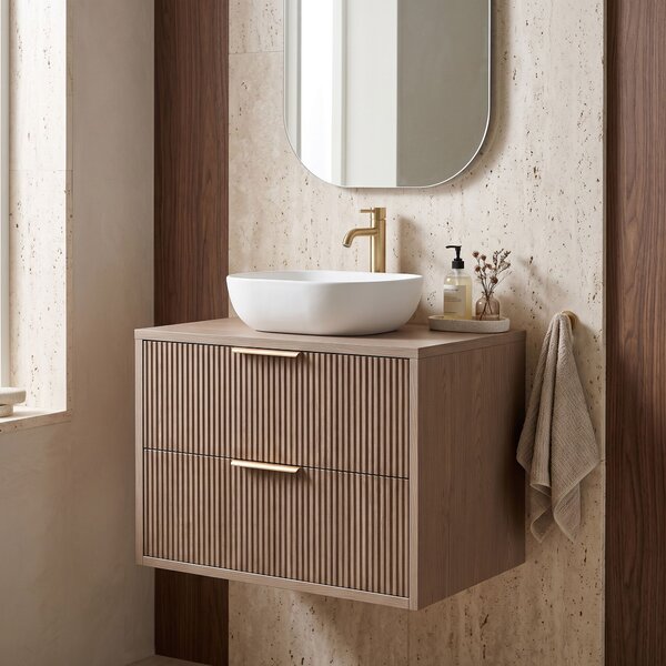 Dulap baie pentru lavoar Rea Mono 60cm Grey Oak