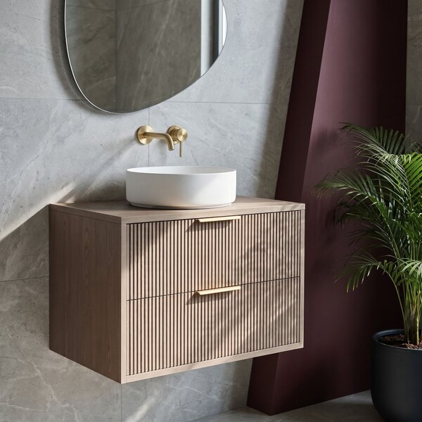 Dulap baie pentru lavoar Rea Mono 60cm Grey Oak
