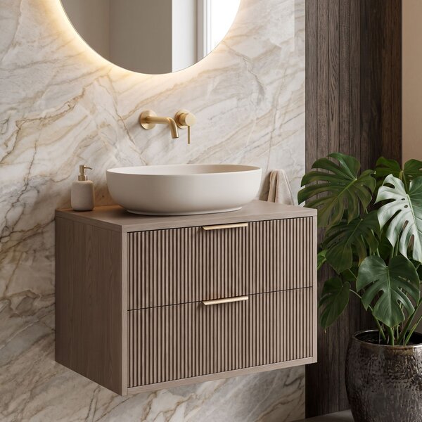 Dulap baie pentru lavoar Rea Mono 60cm Grey Oak