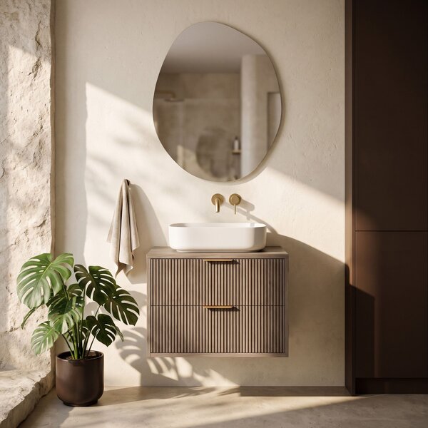 Dulap baie pentru lavoar Rea Mono 60cm Grey Oak