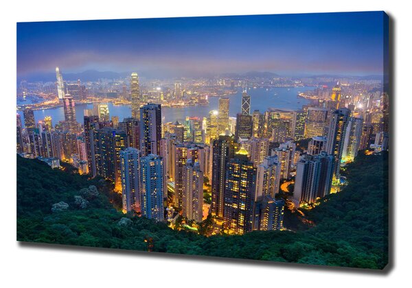 Tablou pe pânză canvas Hong Kong pe timp de noapte