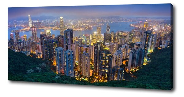 Tablou pe pânză canvas Hong Kong pe timp de noapte