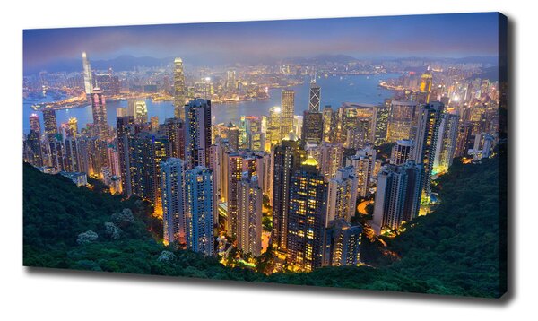 Tablou pe pânză canvas Hong Kong pe timp de noapte