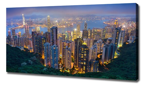 Tablou pe pânză canvas Hong Kong pe timp de noapte