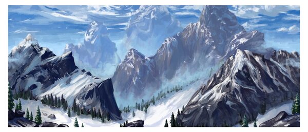 Tablou - Munții pictați (120x50 cm)
