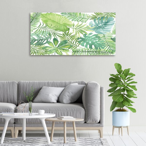 Pictură pe pânză frunze tropicale