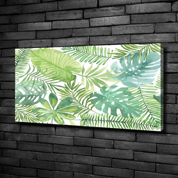 Pictură pe pânză frunze tropicale