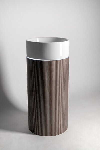 Sapho Sapho, lavoar ceramic OASIS, independent, 40x89x52cm, raft pentru spațiu, alb/beton infinity, AS628-42238