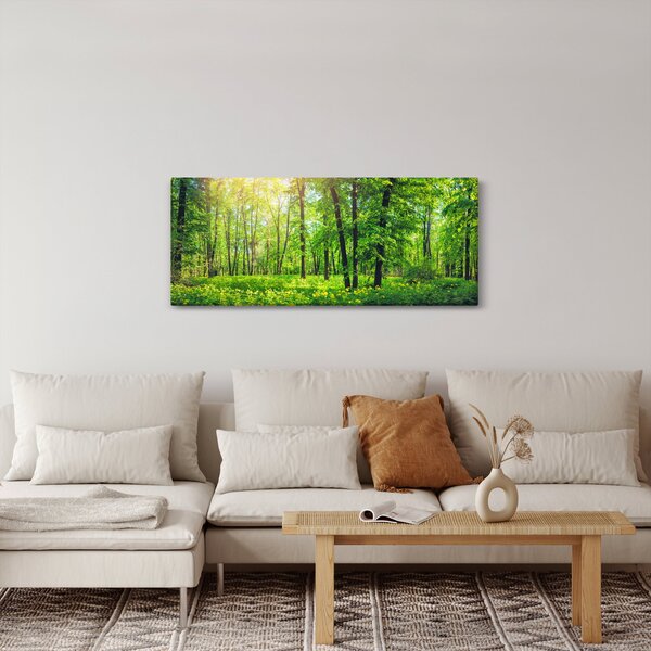 Tablou - Pădurea cu frunze de primăvară (120x50 cm)