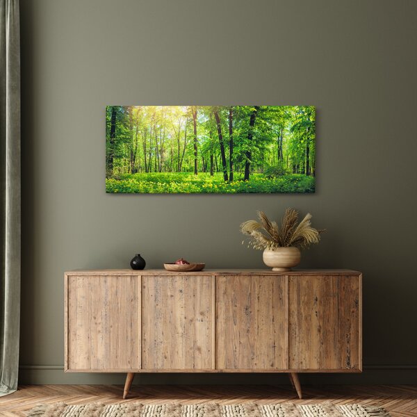 Tablou - Pădurea cu frunze de primăvară (120x50 cm)