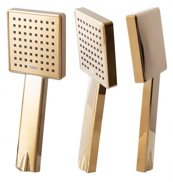 Erga Goba, set de dus cu robinet termostatic si cap de ploaie 25x25 cm, auriu lucios, ERG-YKA-BP.GOBA-THERM-25-GLD