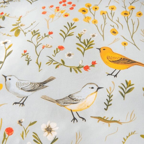 Husa pentru perna din microfibra SPRING BIRDS 50x70 cm, colorat