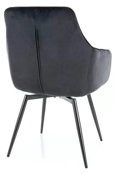 Scaun SERVIO, negru - Bluvel 19, stofa catifelata/metal, 55x58x88 cm