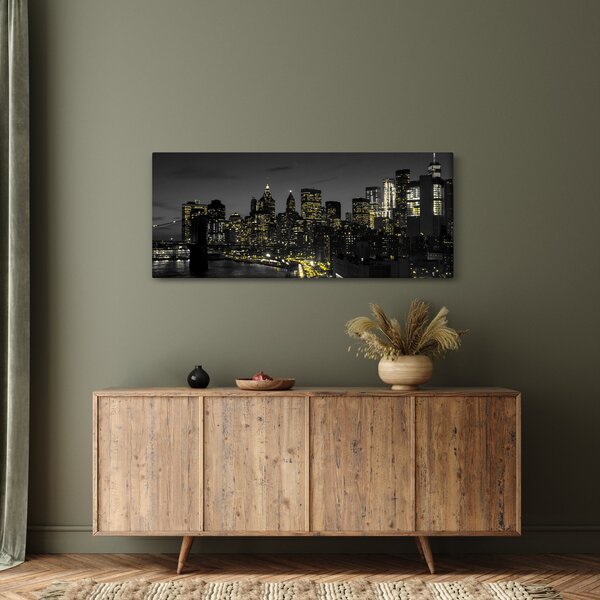 Tablou cu metropolă nocturnă (120x50 cm)