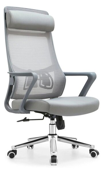 Scaun birou LUCA, gri, stofa/plasa, 65x65x115/125 cm