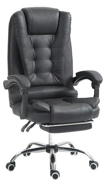 Scaun birou OSKAR, negru, piele ecologica, 62x62x100/110 cm