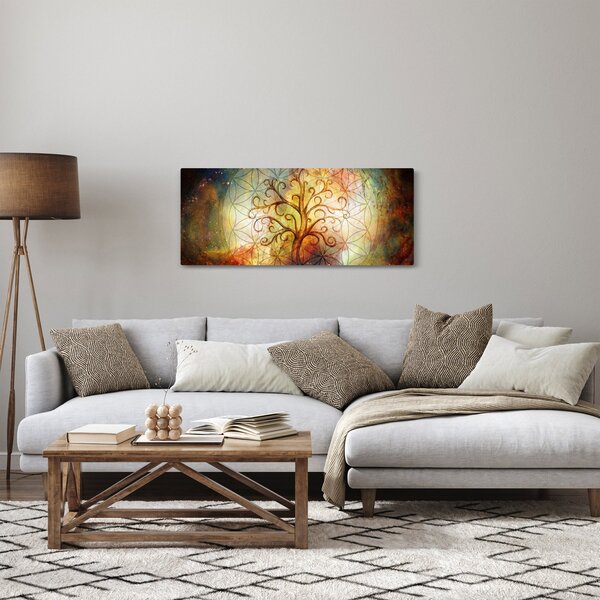 Tablou abstract cu copac (120x50 cm)