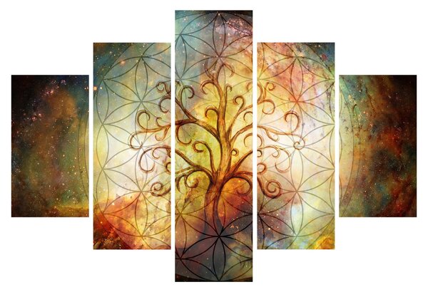 Tablou abstract cu copac (150x105 cm)