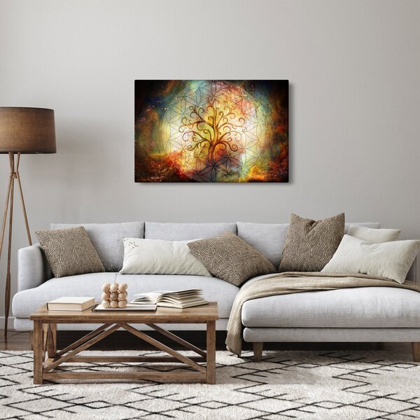 Tablou abstract cu copac (90x60 cm)