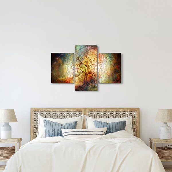 Tablou abstract cu copac (90x60 cm)