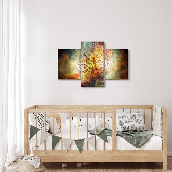 Tablou abstract cu copac (90x60 cm)