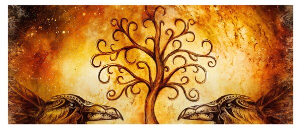 Tablou natural abstract cu copac (120x50 cm)