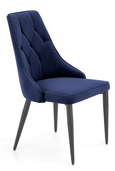 Scaun K365, stofa catifelata albastru inchis - Bluvel 86, 52x57x90 cm