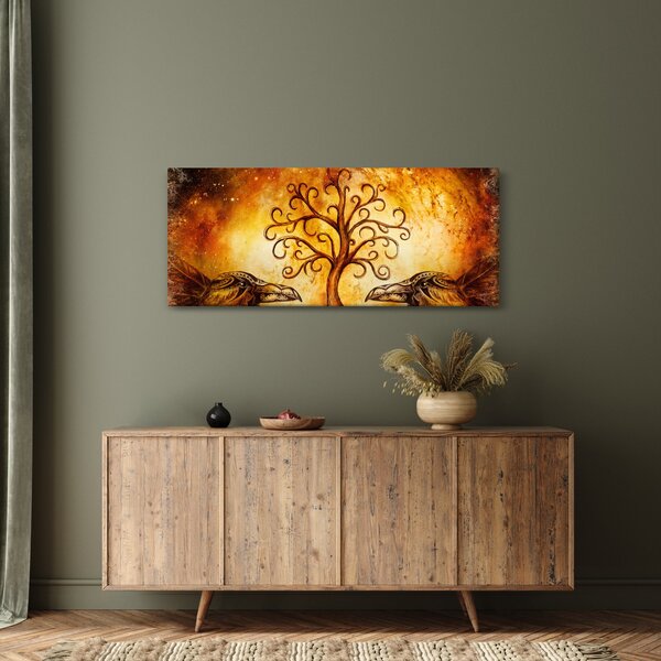 Tablou natural abstract cu copac (120x50 cm)