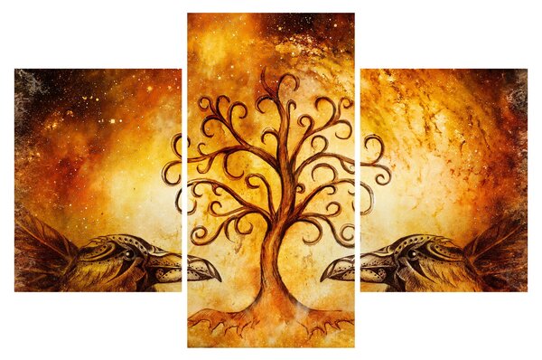 Tablou natural abstract cu copac (90x60 cm)