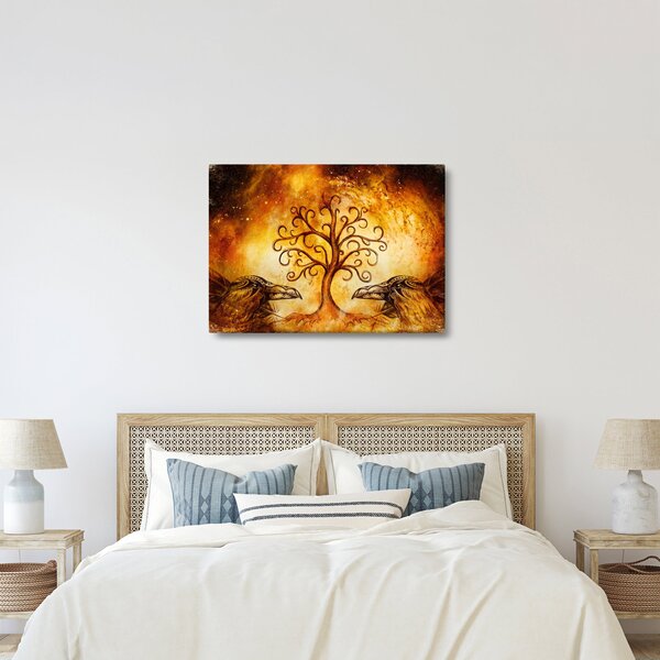 Tablou natural abstract cu copac (70x50 cm)