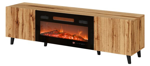 Comodă TV Comes II, Negru, Stejar Wotan, MDF, PAL laminat, 50x181x42cm, 37 kg