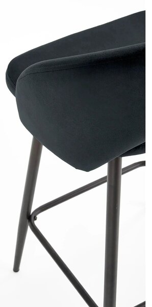 Scaun bar 65 cm H96, negru - HLR 66, stofa catifelata/otel