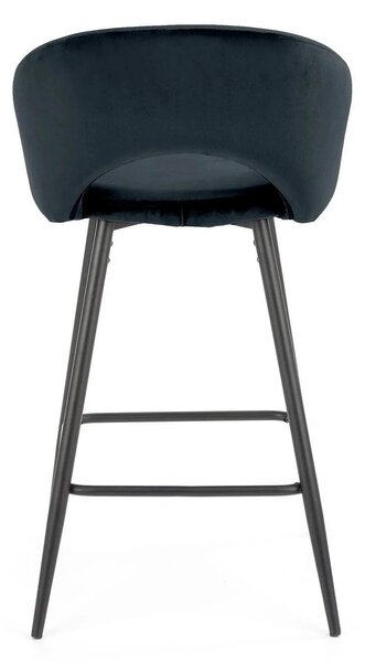 Scaun bar 65 cm H96, negru - HLR 66, stofa catifelata/otel