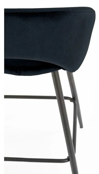 Scaun bar 65 cm H96, negru - HLR 66, stofa catifelata/otel