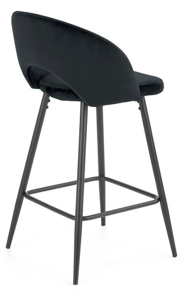 Scaun bar 65 cm H96, negru - HLR 66, stofa catifelata/otel