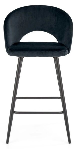 Scaun bar 65 cm H96, negru - HLR 66, stofa catifelata/otel