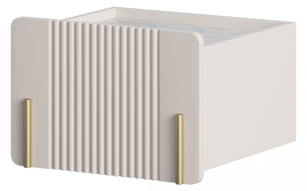 Noptieră Malmi 45 cm cu sertar - cashmir / crema bianca / gold