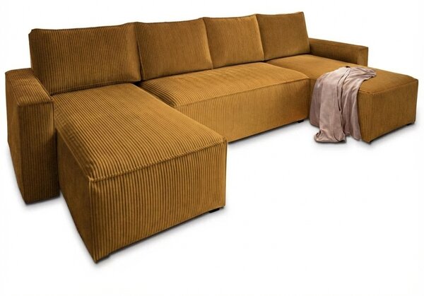 Coltar in forma de U SMART COSARO 295x140 cm, mustar
