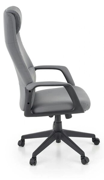 Scaun birou RAZOR, gri/negru, piele ecologica, 66x73x116-124 cm