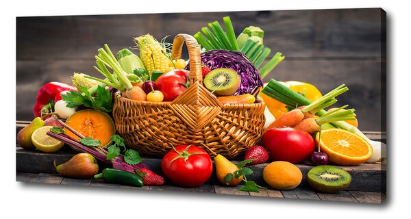 Imprimare tablou canvas Un coș de legume fructe