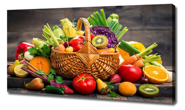 Imprimare tablou canvas Un coș de legume fructe
