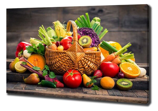 Imprimare tablou canvas Un coș de legume fructe