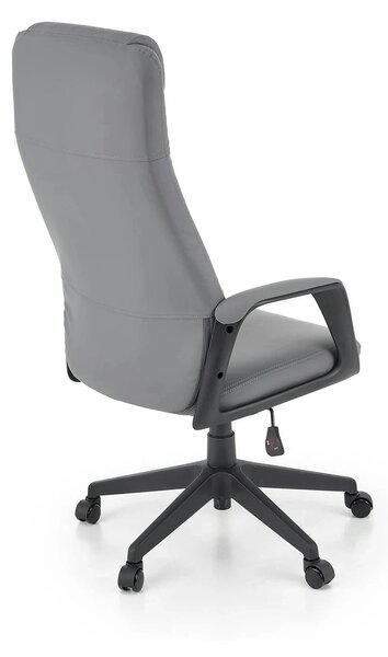 Scaun birou RAZOR, gri/negru, piele ecologica, 66x73x116-124 cm