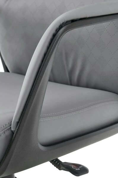 Scaun birou RAZOR, gri/negru, piele ecologica, 66x73x116-124 cm