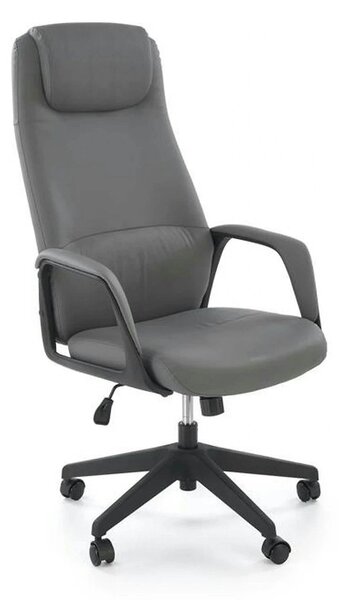 Scaun birou RAZOR, gri/negru, piele ecologica, 66x73x116-124 cm
