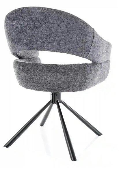 Scaun BORGO, gri - Raven 18, stofa clasica/metal, 58x45x87 cm
