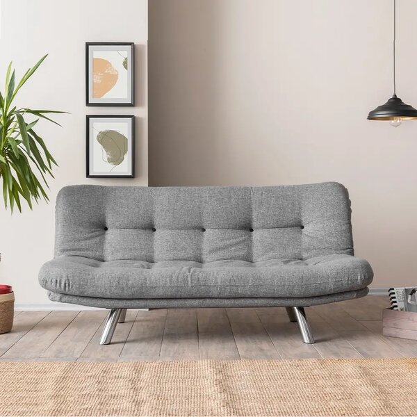Set canapea extensibila 3 locuri si 1 fotoliu extensibila ,living, 180x110 cm – stofa, gri – Merburn