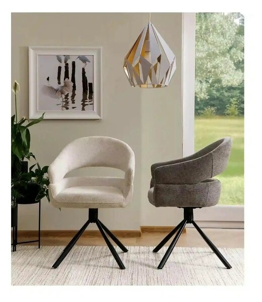 Scaun BORGO, gri - Raven 18, stofa clasica/metal, 58x45x87 cm